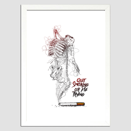 A4 ‘Smoking Kills’ Poster with 6 Color Frame Choices | Bold Anti-Smoking Art for Your Space