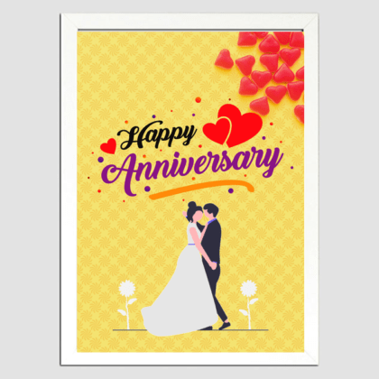 Celebrate Love with Our A4 Happy Wedding Anniversary Poster – Framed in Your Favorite Color